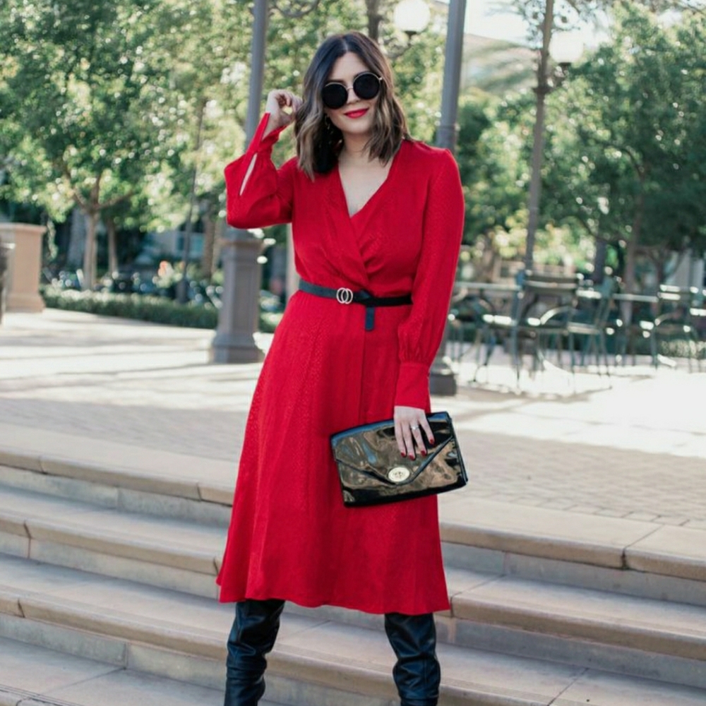 H&M snakeskin midi dress